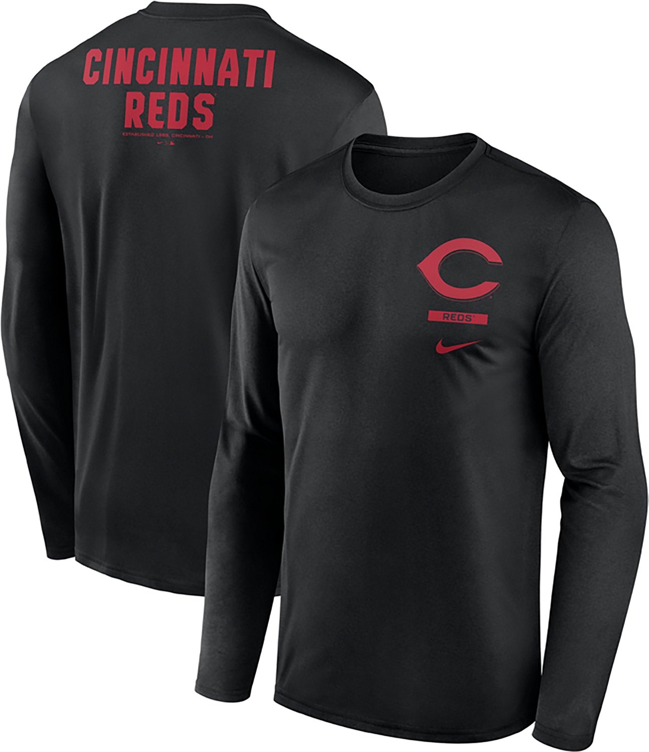 Nike Men's Cincinnati Reds Primetime 2 Hit Legend Long Sleeve Graphic T-shirt