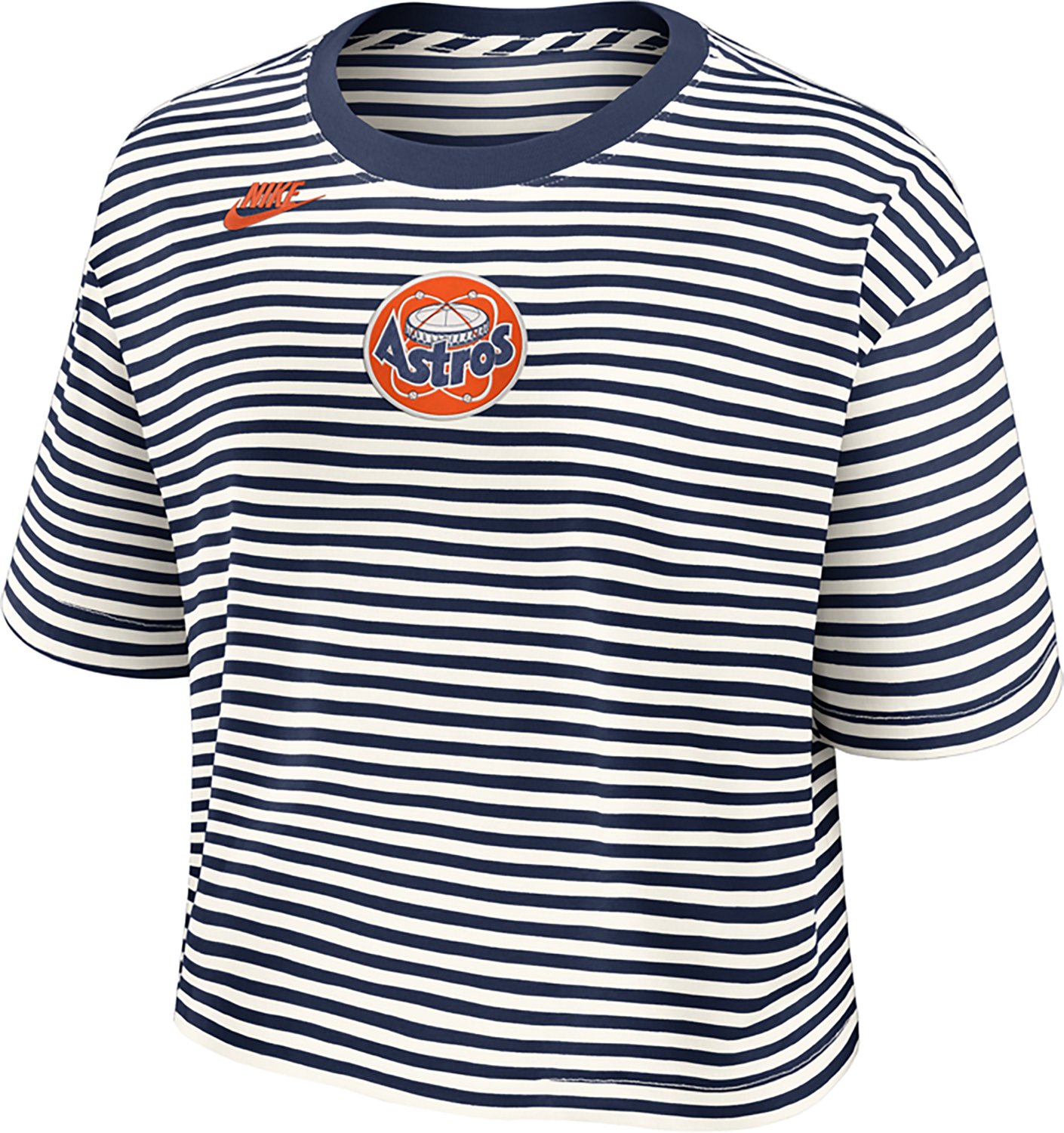 Nike Women's Astros Cooperstown Striped Crop T-shirt - view number 5