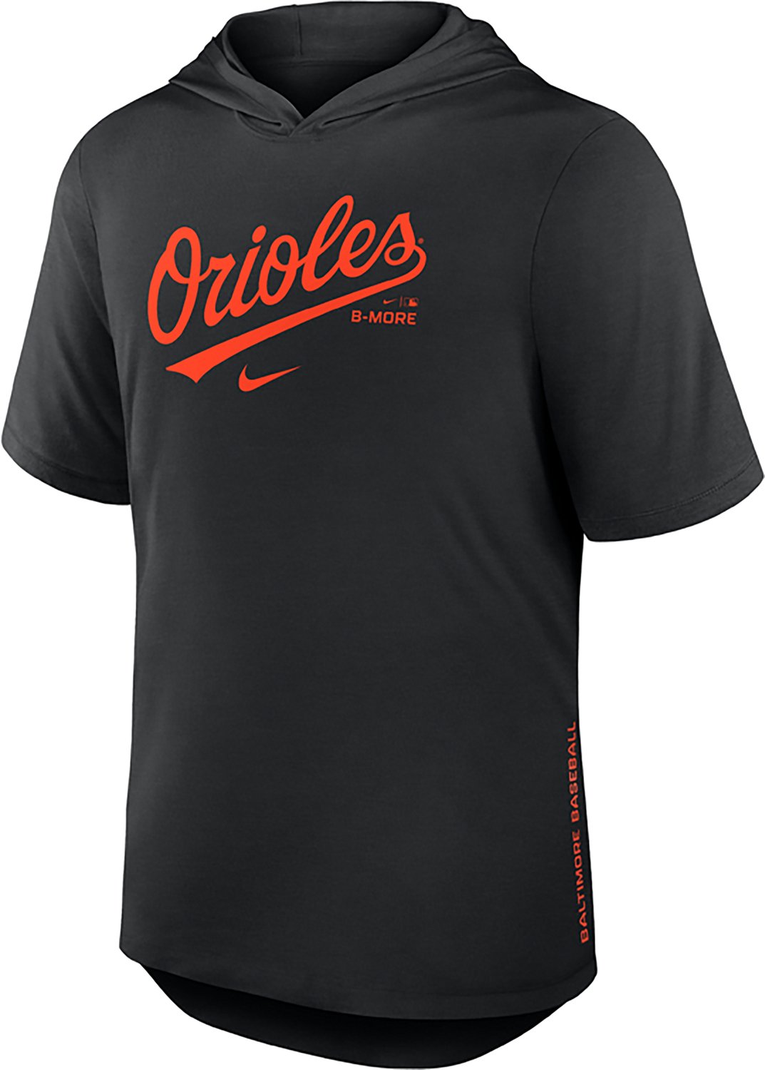 Nike Men's Baltimore Orioles Primetime Arched Wordmark Short Sleeve Hoodie - view number 2