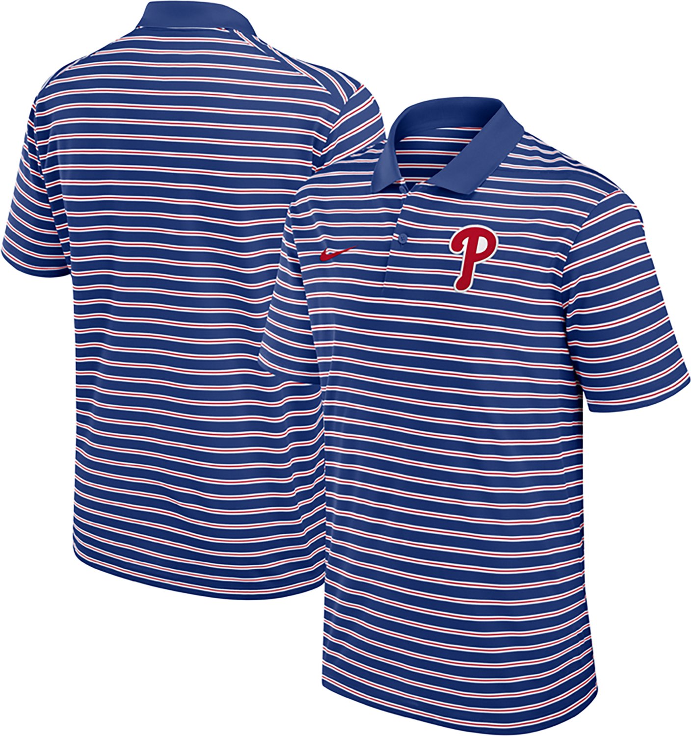 Nike Men's Philadelphia Phillies Primetime Striped Victory Polo Shirt