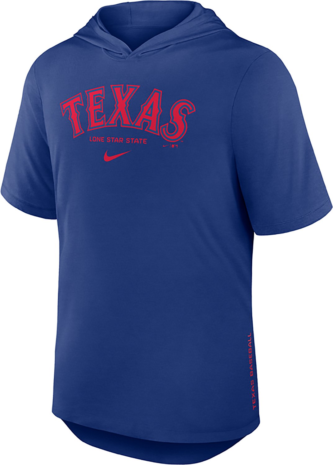 Nike Men's Texas Rangers Primetime Arched Wordmark Short Sleeve Hoodie - view number 2
