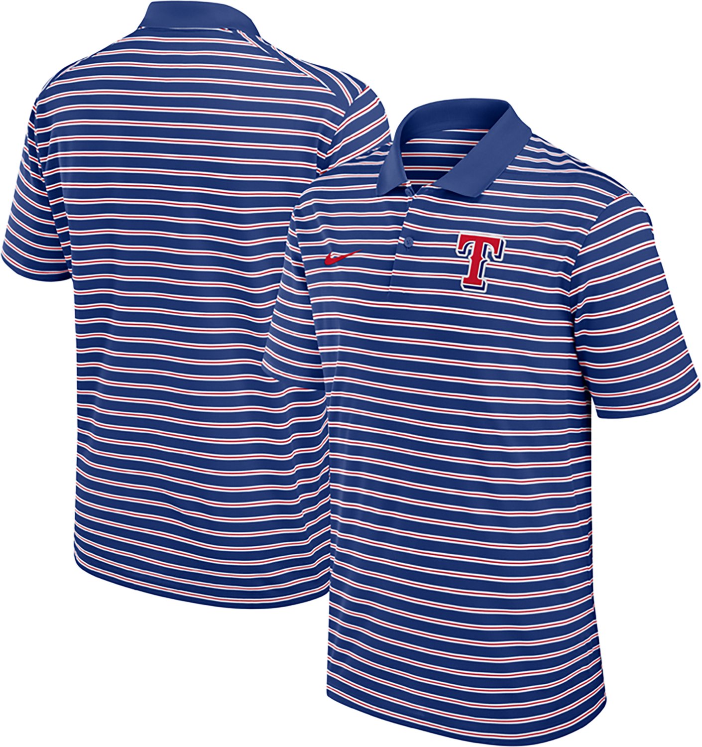 Nike Men's Texas Rangers Primetime Striped Victory Polo Shirt
