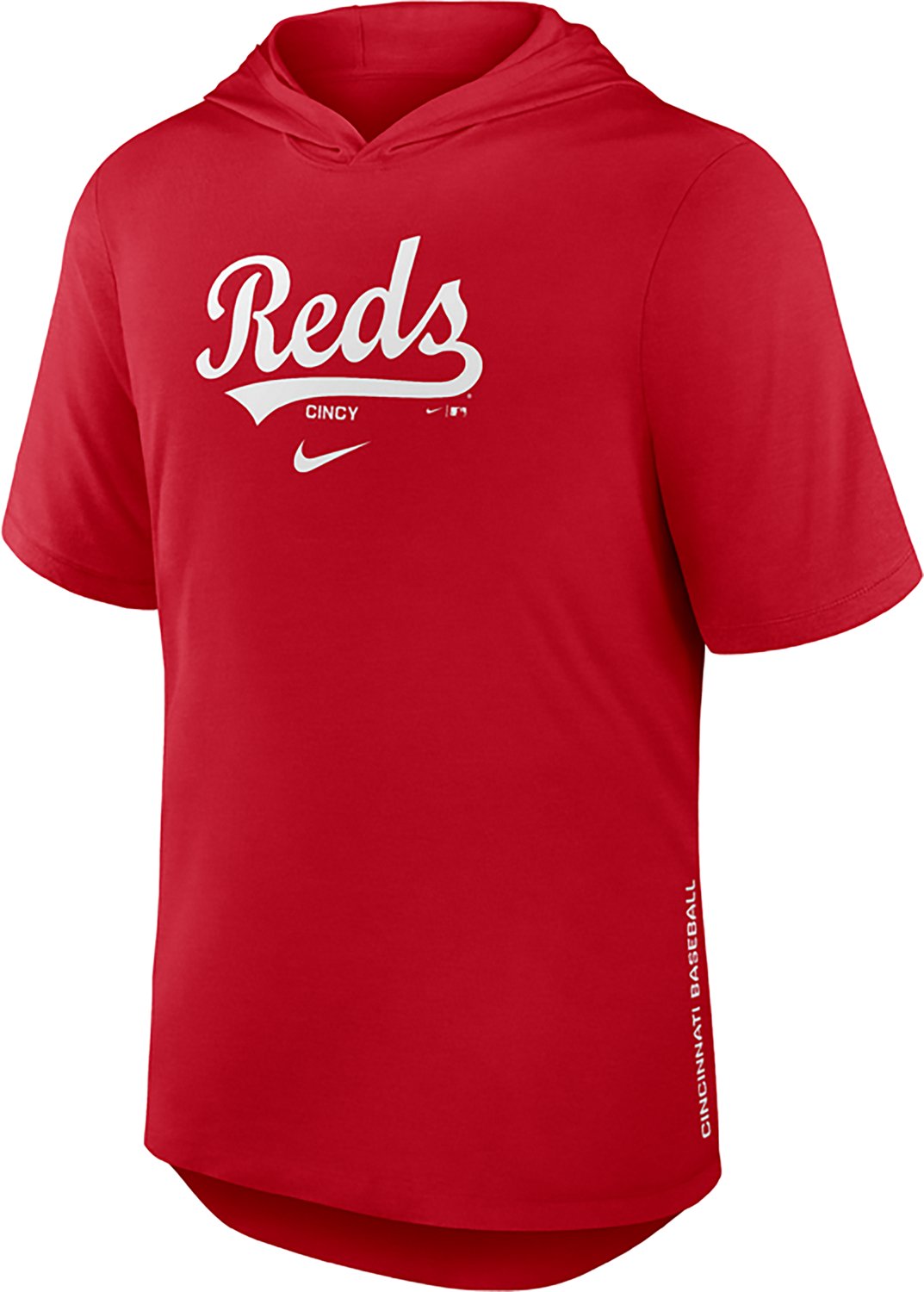 Nike Men's Cincinnati Reds Primetime Arched Wordmark Short Sleeve Hoodie - view number 2