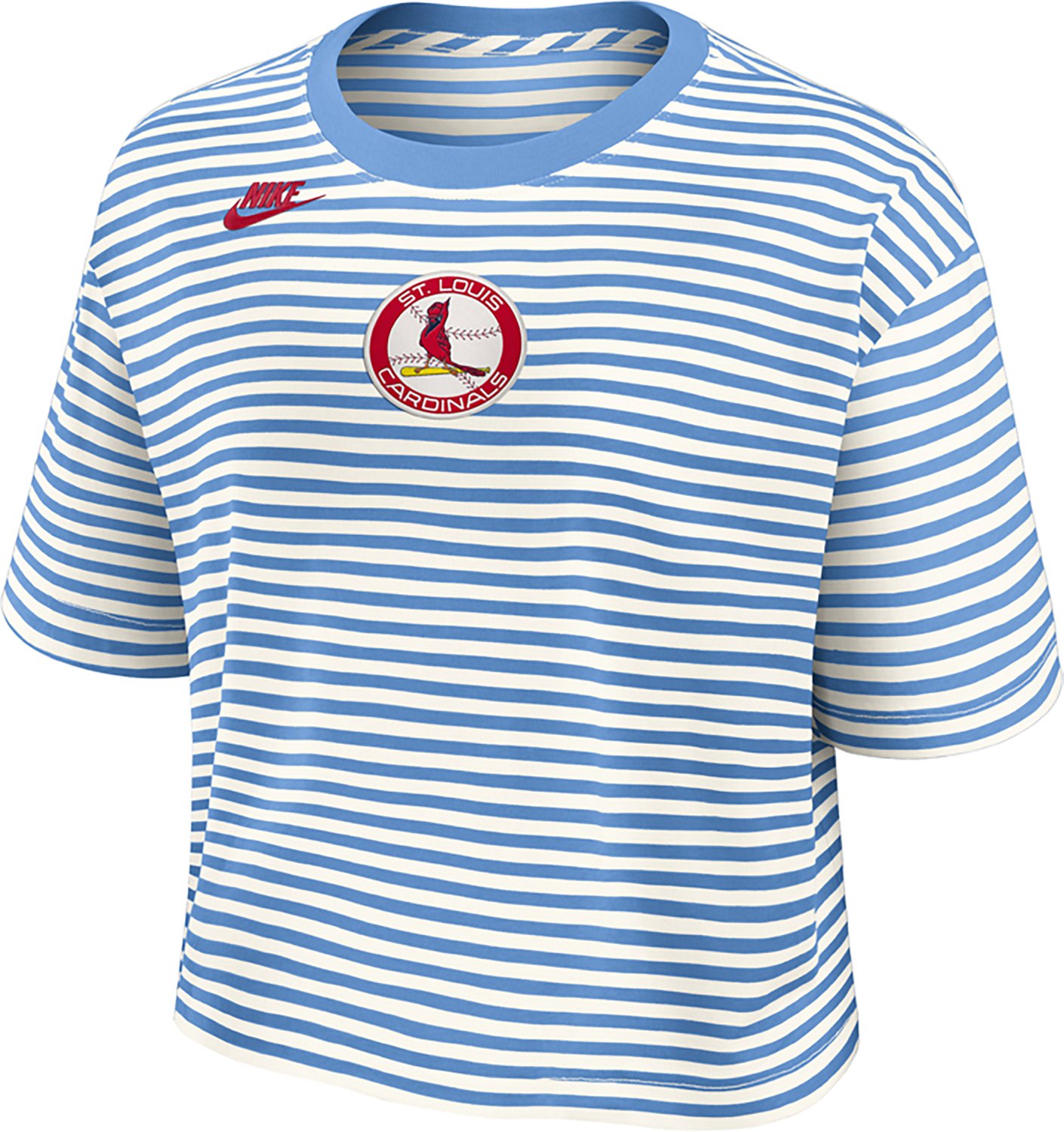 Nike Women's Cardinals Cooperstown Striped Crop T-shirt - view number 2