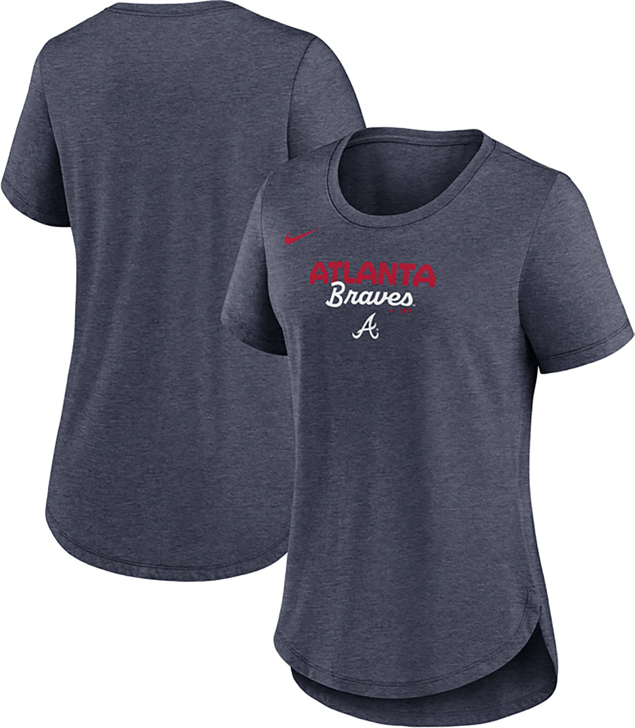 Nike Women's Braves Primetime Arched Wordmark Triblend T-shirt