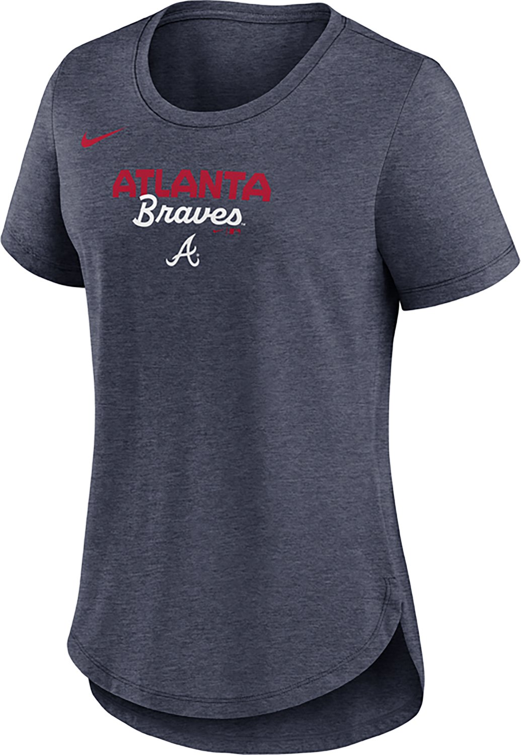 Nike Women's Braves Primetime Arched Wordmark Triblend T-shirt - view number 2