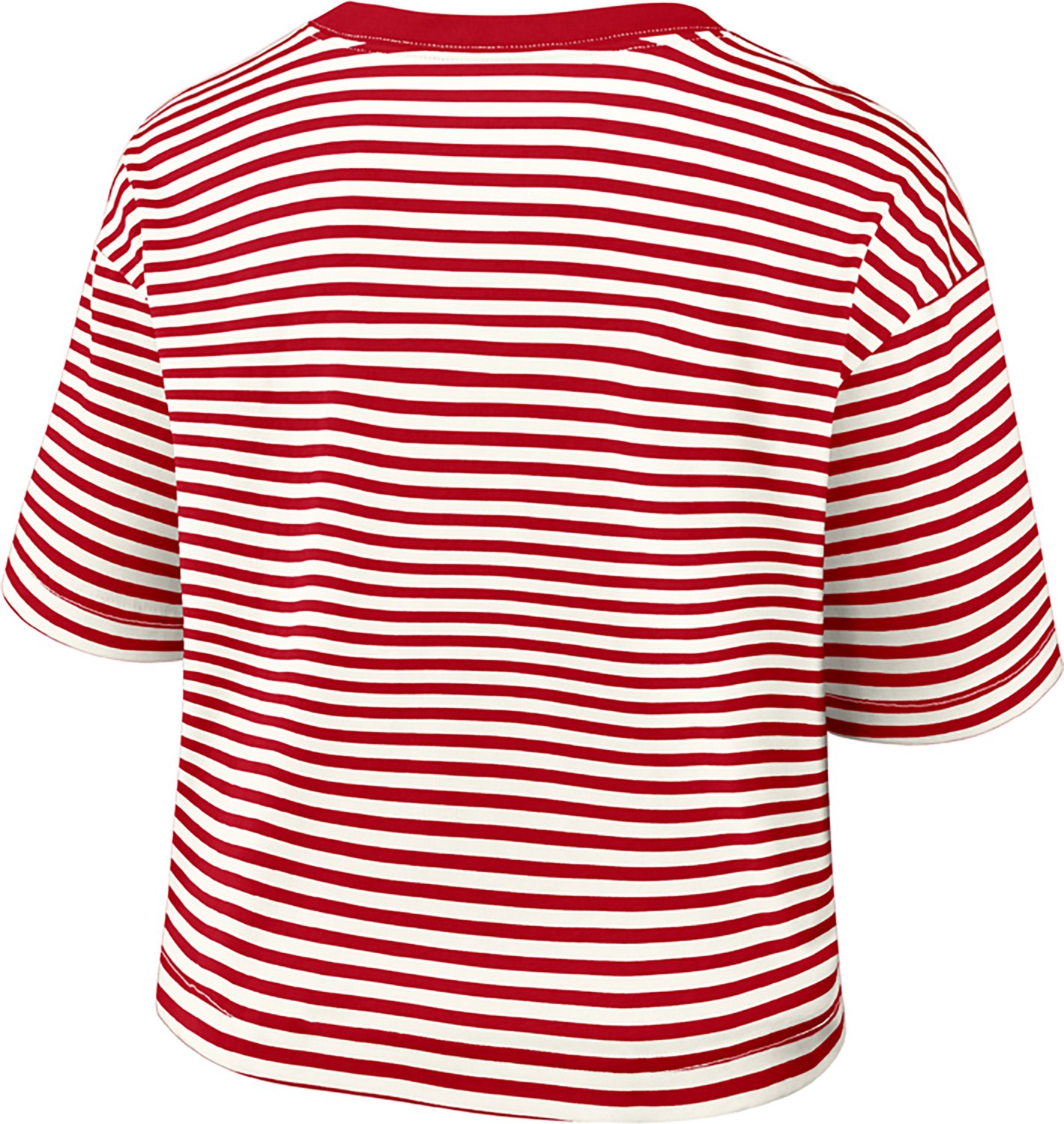 Nike Women's Reds Cooperstown Striped Crop T-shirt - view number 3