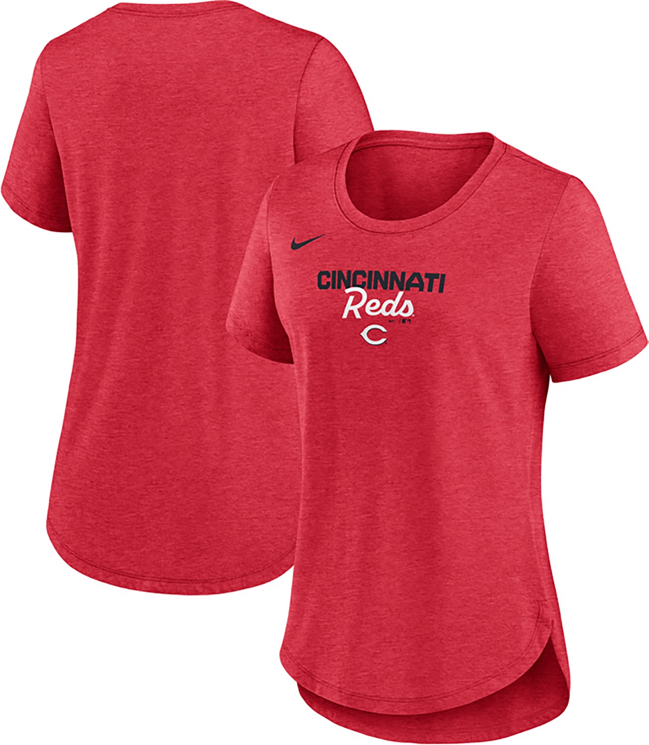 Nike Women's Reds Primetime Arched Wordmark Triblend T-shirt