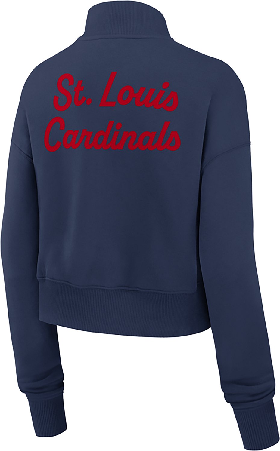 Nike Women's St. Louis Cardinals Phoenix 1/2-Zip Cropped Long Sleeve Fleece Pullover - view number 3