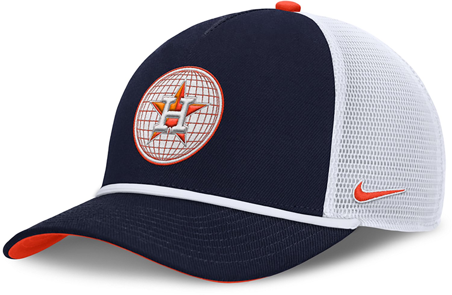 Nike Men's Houston Astros Primetime Rise Dri-FIT Structured 5-Panel Trucker Cap
