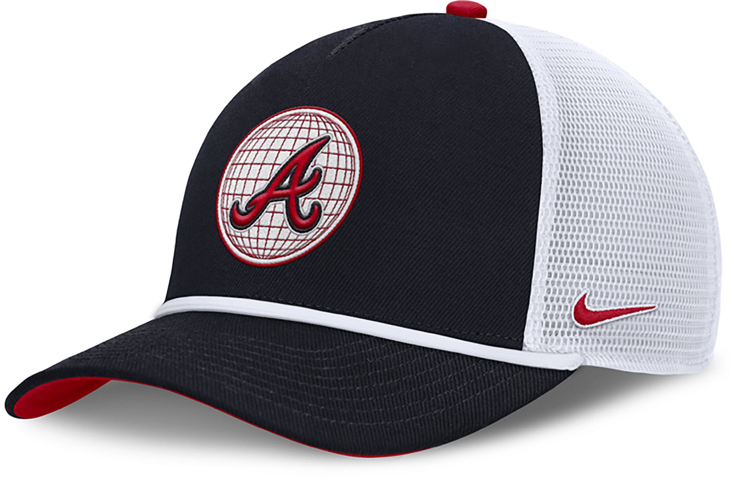 Nike Men's Atlanta Braves Primetime Rise Dri-FIT Structured 5-Panel Trucker Cap