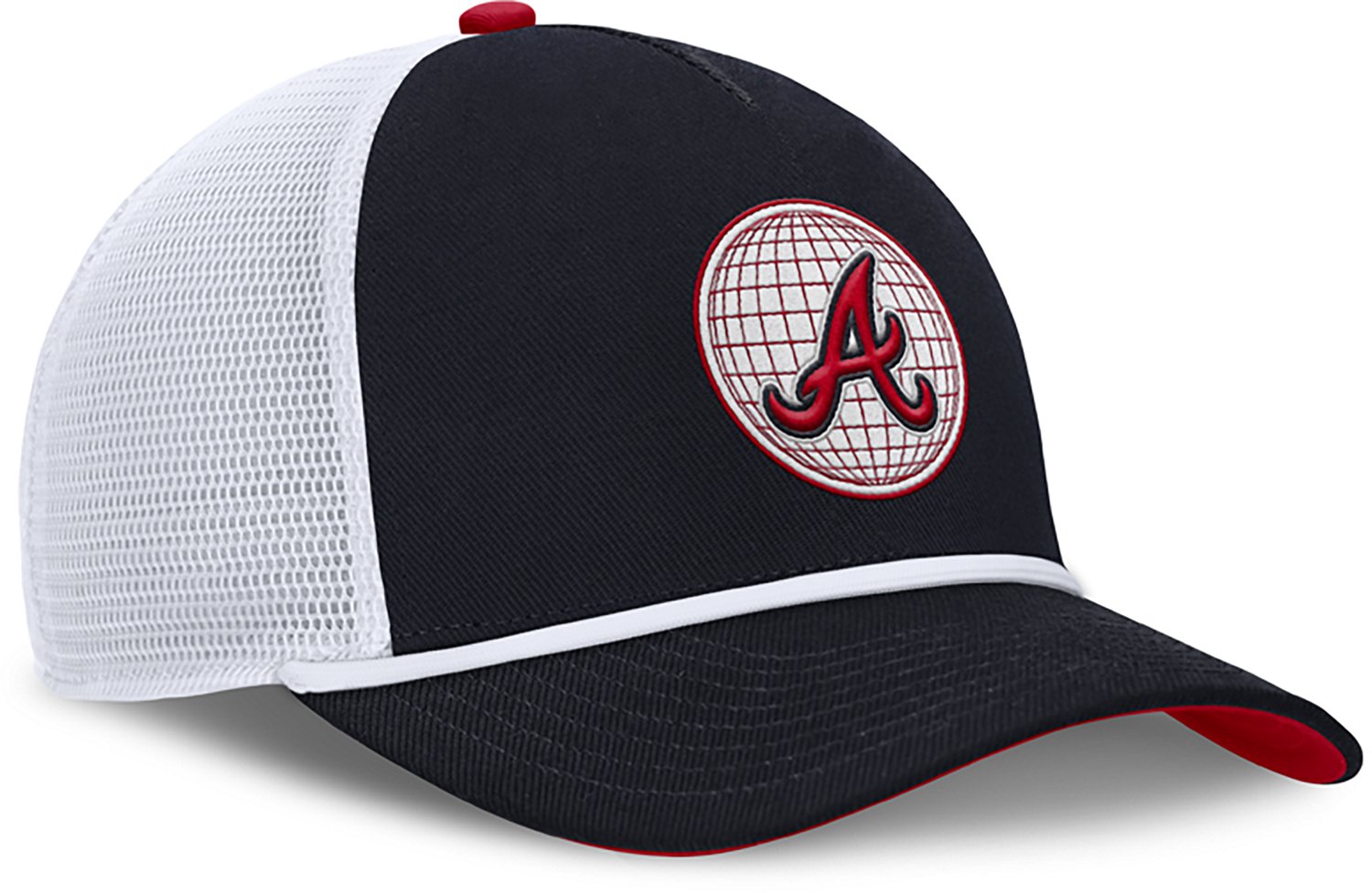 Nike Men's Atlanta Braves Primetime Rise Dri-FIT Structured 5-Panel Trucker Cap - view number 3