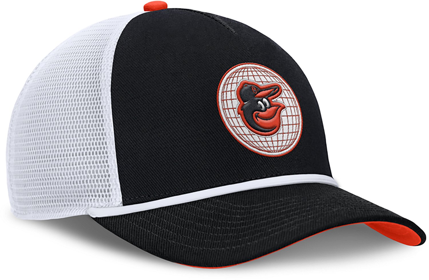 Nike Men's Baltimore Orioles Primetime Rise Dri-FIT Structured 5-Panel Trucker Cap - view number 3