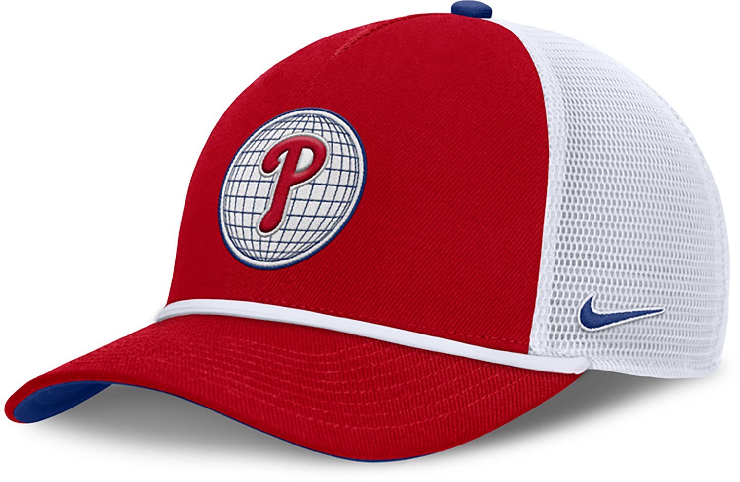 Nike Men's Philadelphia Phillies Primetime Rise Dri-FIT Structured 5-Panel Trucker Cap