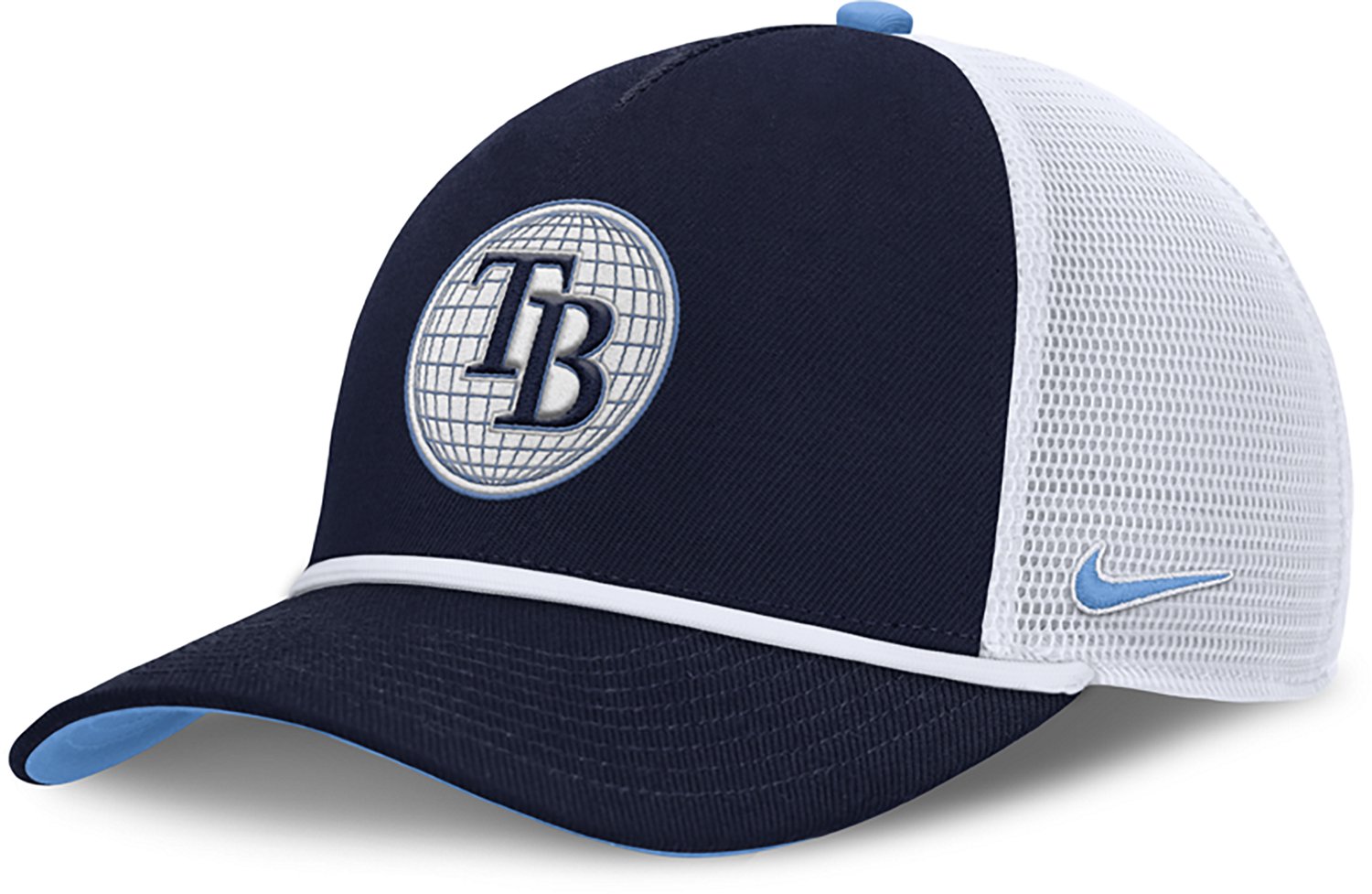 Nike Men's Tampa Bay Rays Primetime Rise Dri-FIT Structured 5-Panel Trucker Cap