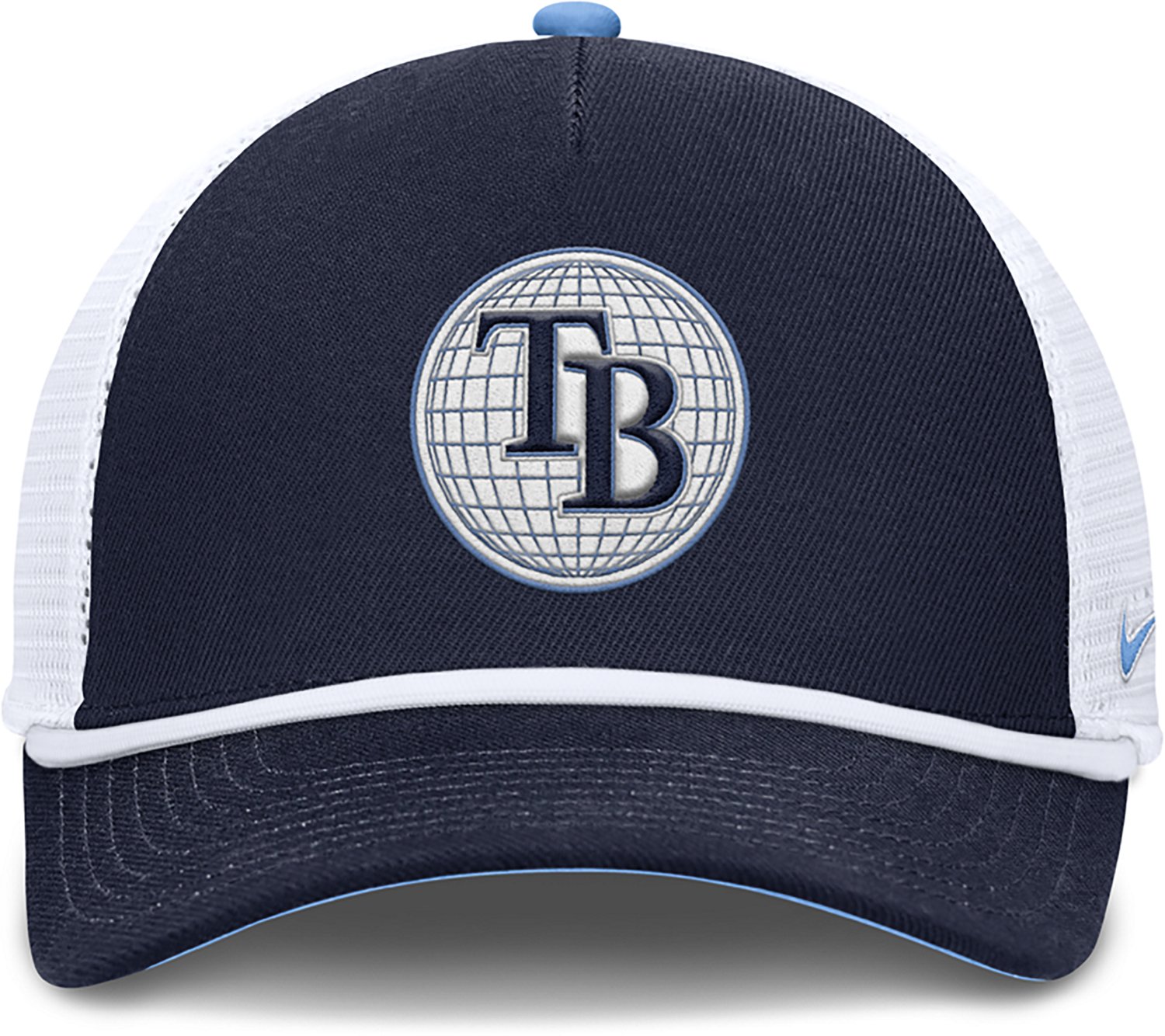 Nike Men's Tampa Bay Rays Primetime Rise Dri-FIT Structured 5-Panel Trucker Cap - view number 2