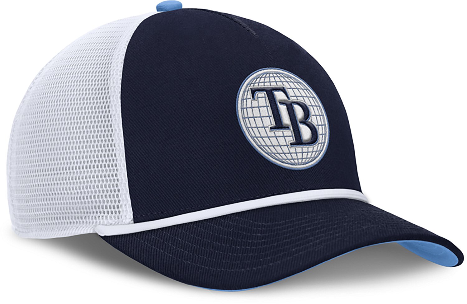 Nike Men's Tampa Bay Rays Primetime Rise Dri-FIT Structured 5-Panel Trucker Cap - view number 3