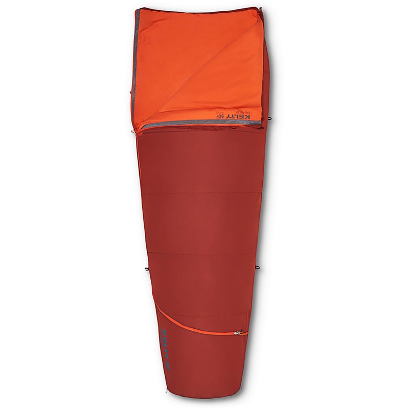 Kelty Rambler 50 Sleeping Bag: 50F Synthetic - Fired Brick, Reg/Right Zip