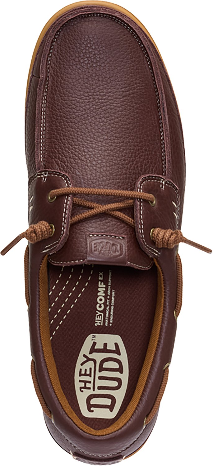HEYDUDE Men's Harbor Lo Craft Leather Boat Shoes - view number 5