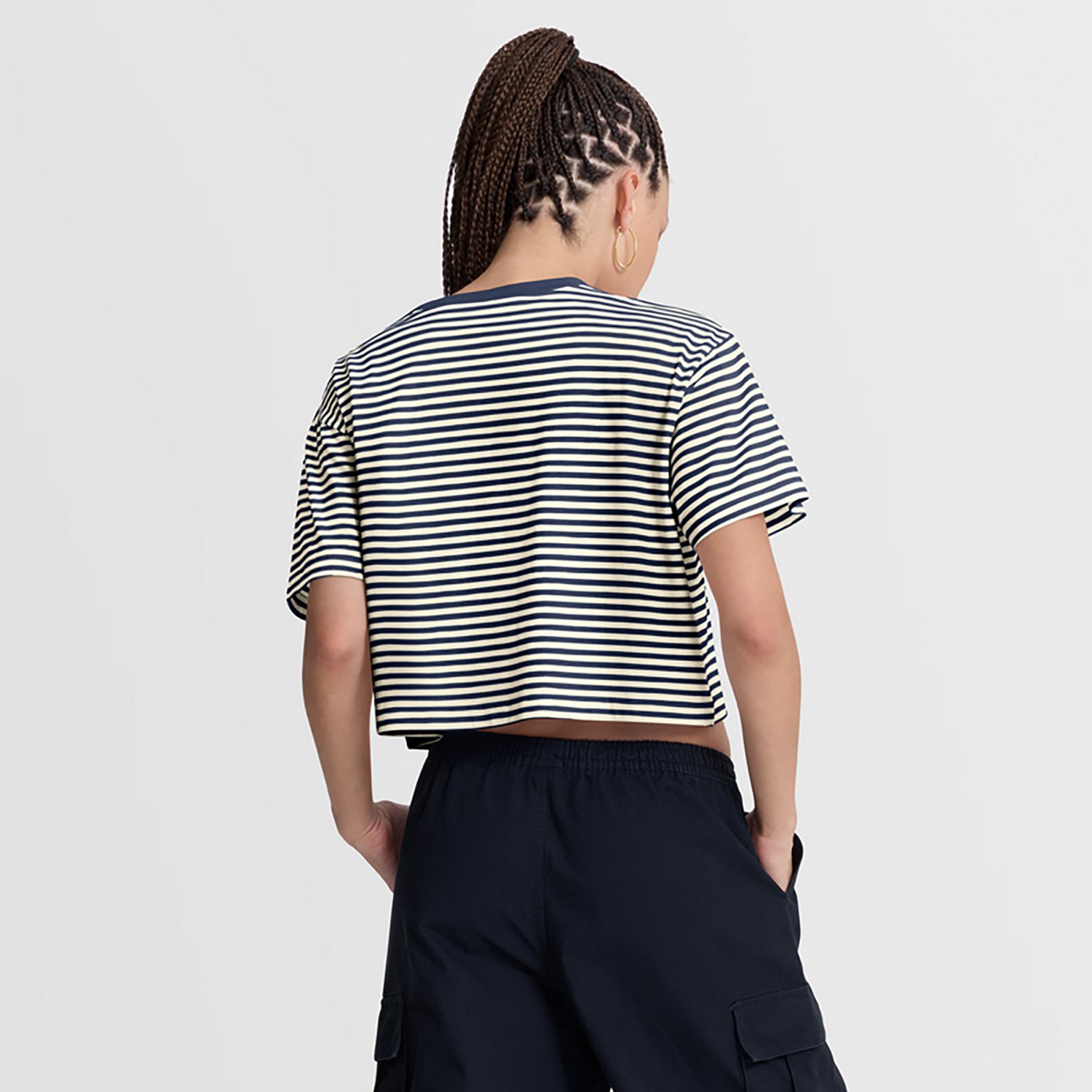 Nike Women's Astros Cooperstown Striped Crop T-shirt - view number 2