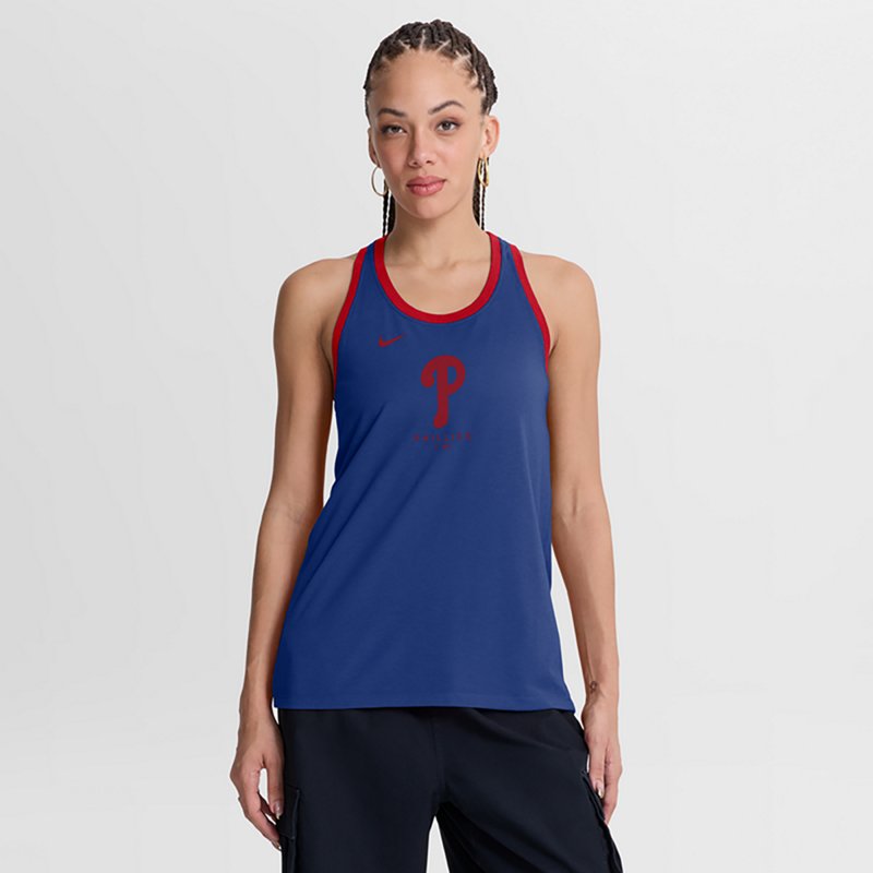 Nike Women's Royal Philadelphia Phillies Tri-Blend Dri-fit Racerback Tank Top - Royal