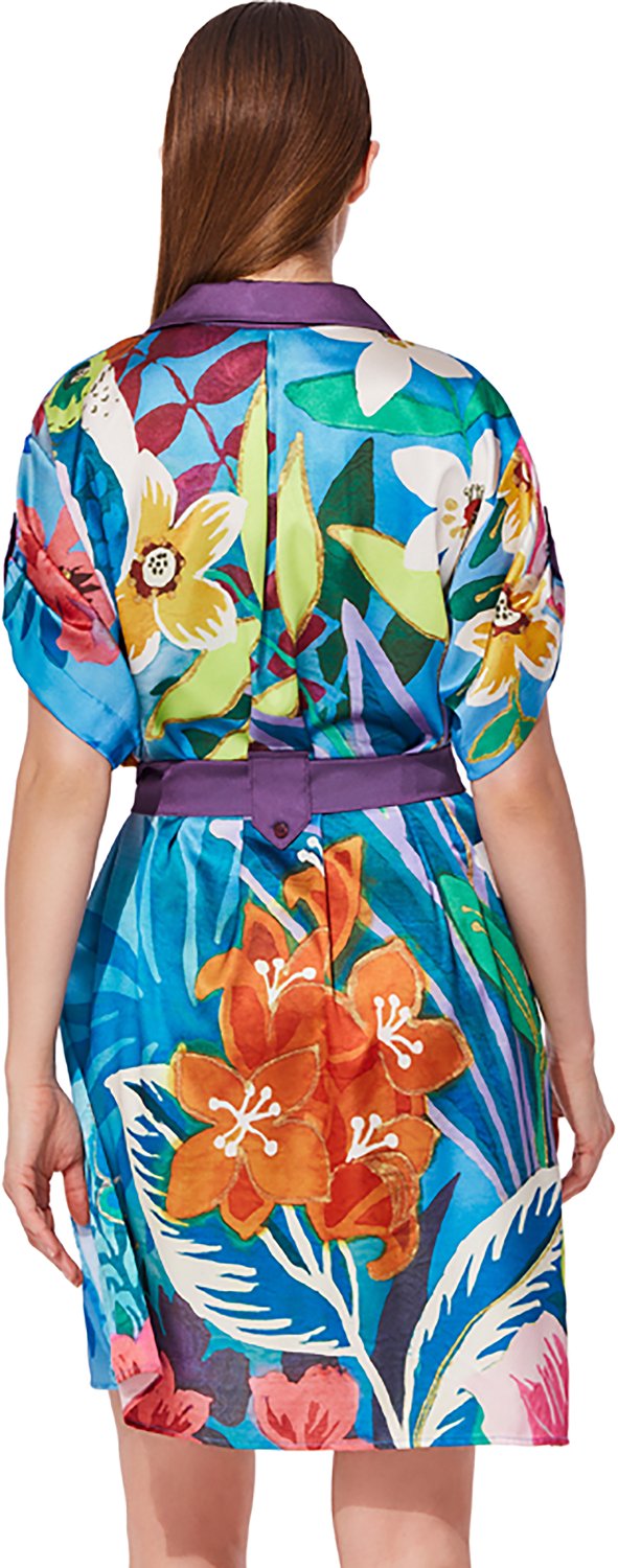Gottex Women's Tropicana Belted Short Sleeve Shirt Dress Cover Up - view number 2