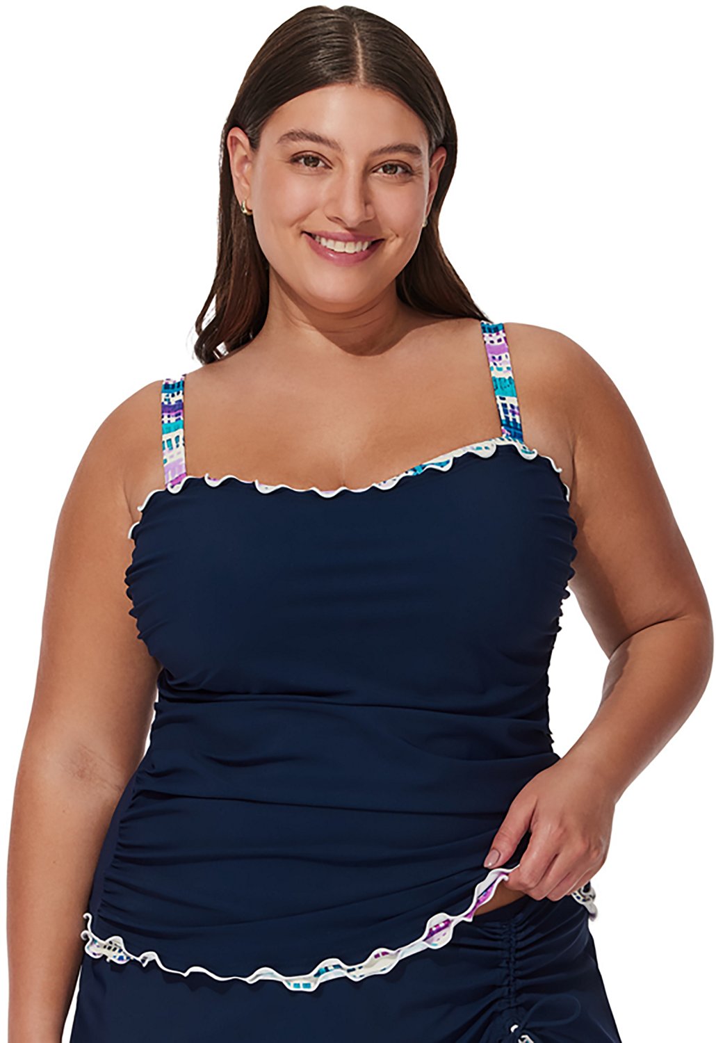 Gottex Women's Plus Shirred Underwire Tankini Swim Top