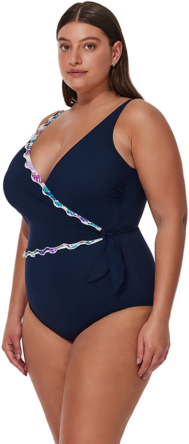 Gottex Women's Plus Canva Tricolore V-Neck Surplice One-Piece Swimsuit - view number 3