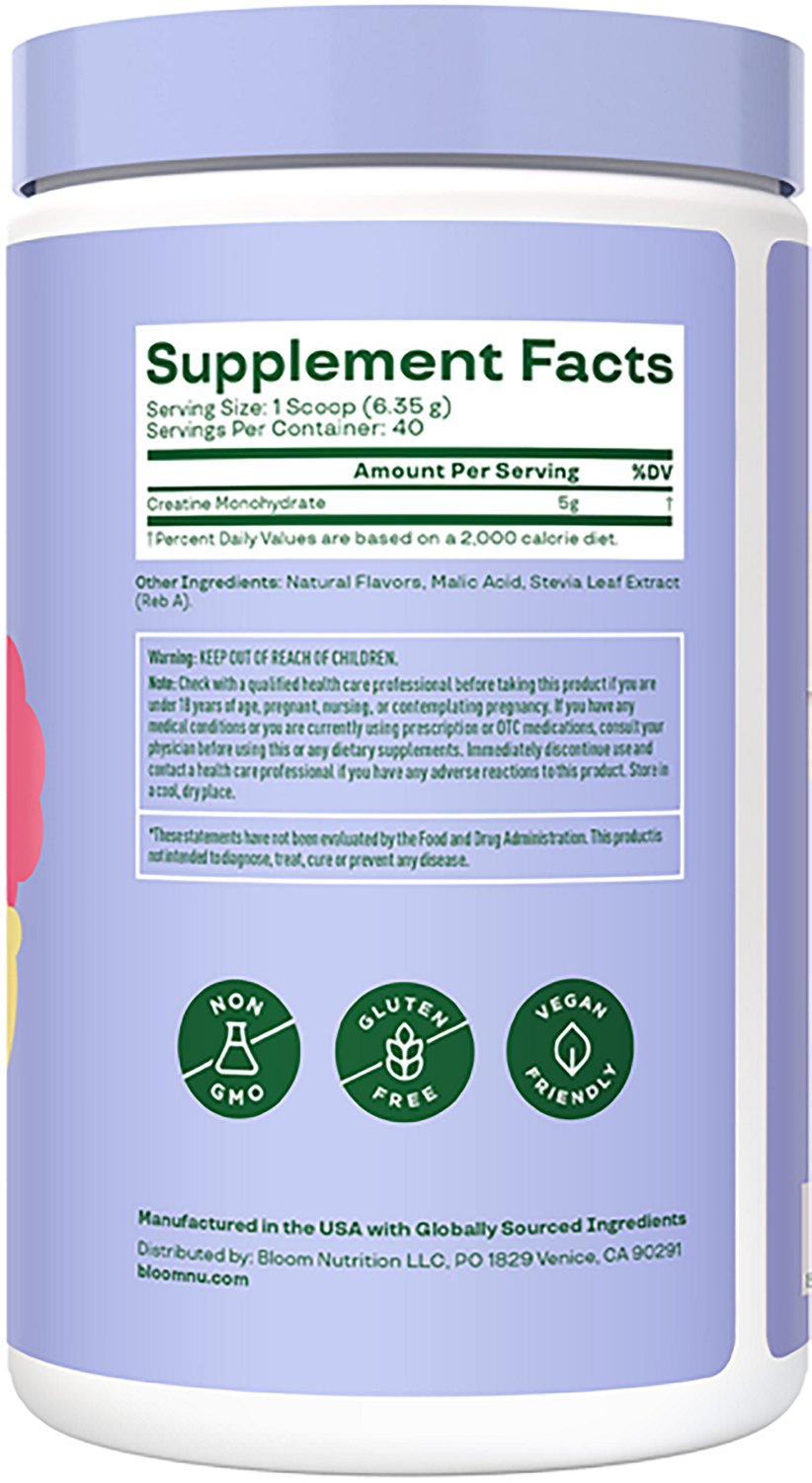 Bloom Nutrition Unflavored 7.3 oz Creatine Monohydrate - view number 2