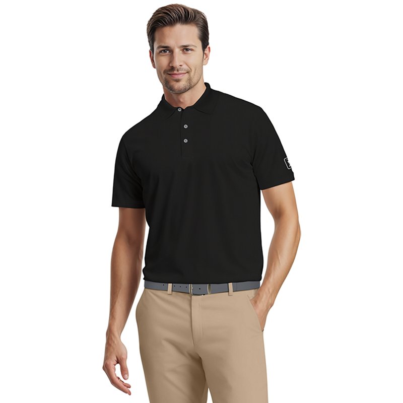 PGA TOUR Apparel Nylon Cooling Texture Men's Short Sleeve Golf Polo Shirt