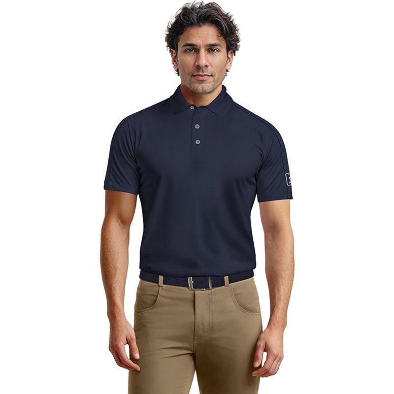 PGA TOUR Apparel Nylon Cooling Texture Men's Short Sleeve Golf Polo Shirt