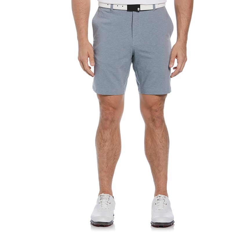 PGA TOUR Apparel Flat Front Men's Heathered Active Waistband 8" Golf Shorts