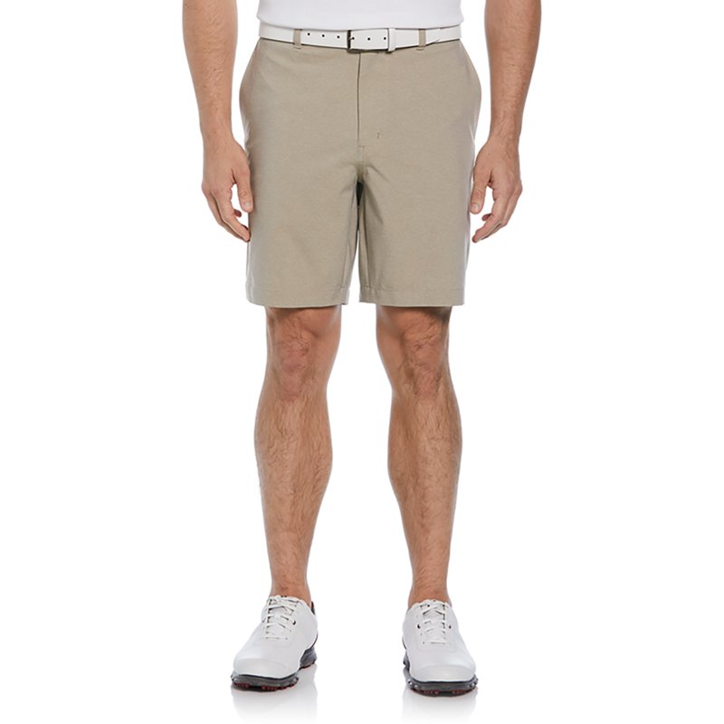 PGA TOUR Apparel Flat Front Men's Heathered Active Waistband 8" Golf Shorts