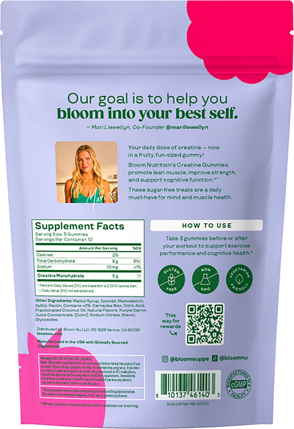 Bloom Nutrition Berry Boost Creatine Gummies 36-Pack - view number 2