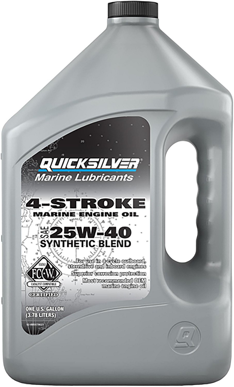 Quicksilver 25W-40 4-Stroke Synthetic Blend Marine Engine Oil 1 Gallon