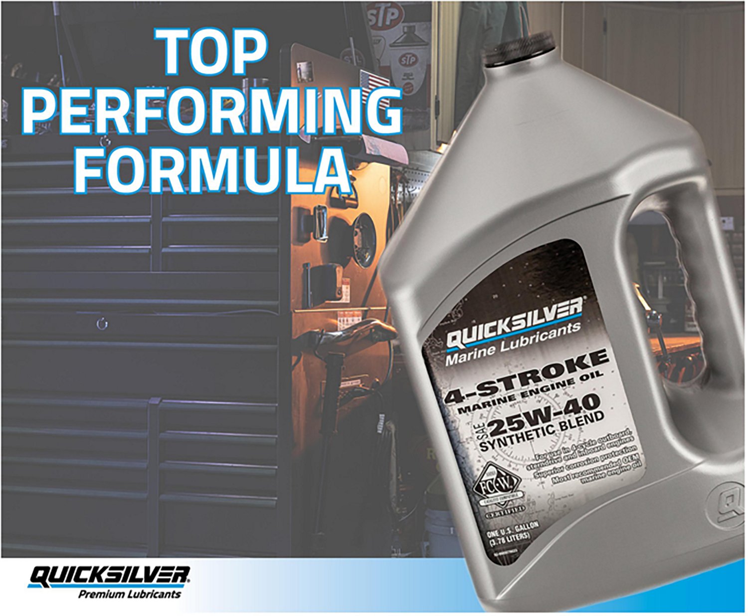 Quicksilver 25W-40 4-Stroke Synthetic Blend Marine Engine Oil 1 Gallon - view number 2