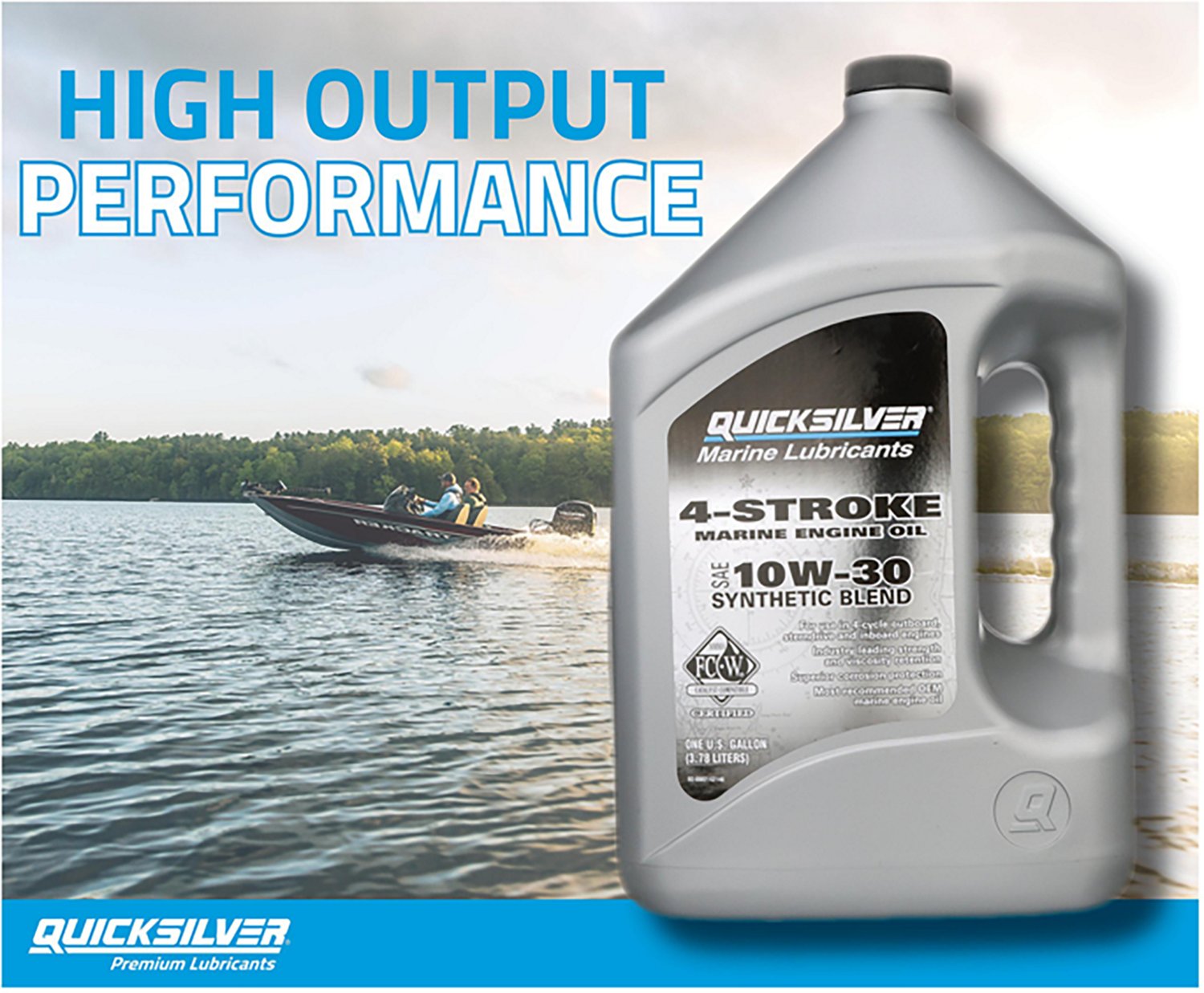 Quicksilver 10W-30 4-Stroke Synthetic Blend Marine Engine Oil 1 Gallon - view number 2