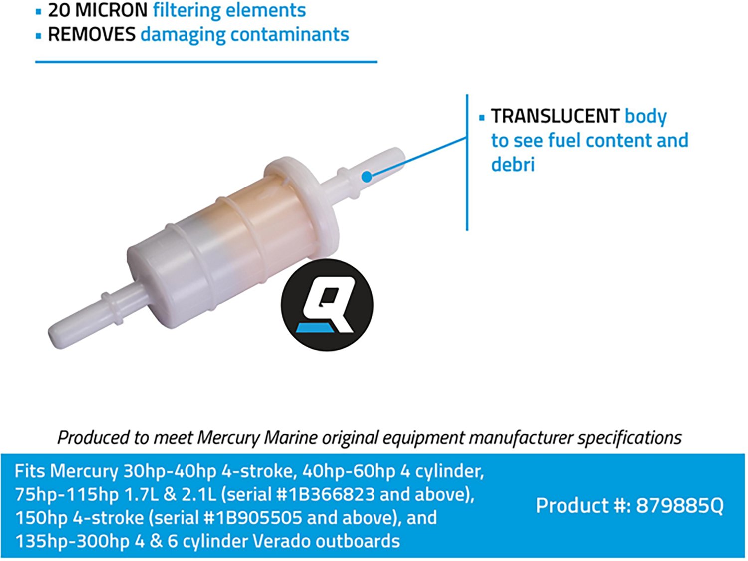 Quicksilver Inline Fuel Filter for Mercury/Marine Outboards - view number 2