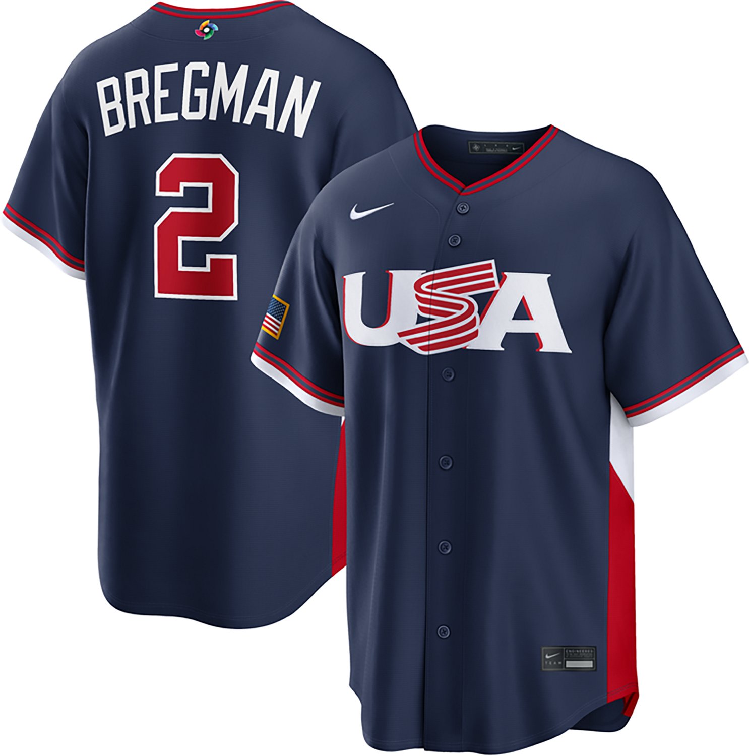 Nike Men's Alex Bregman USA World Baseball Classic Road Stadium Player Name and Number Jersey