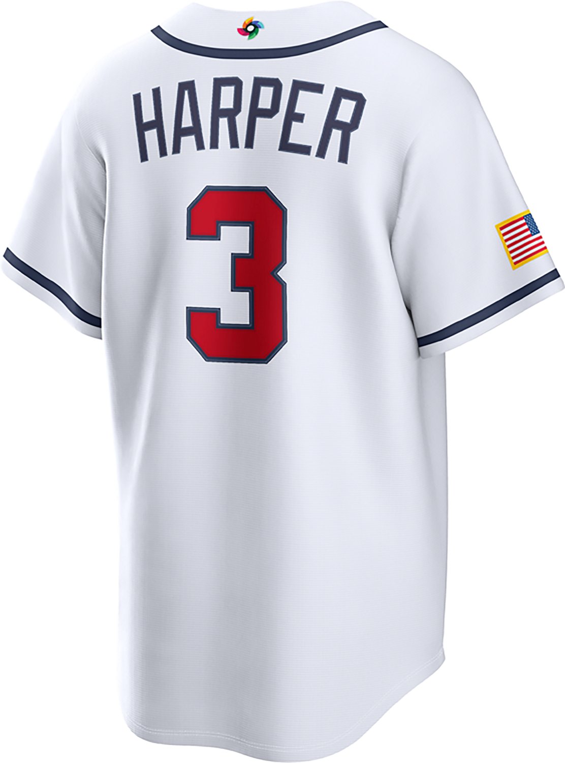 Nike Men's USA B. Harper World Baseball Classic Home Stadium Player N&N Jersey - view number 3