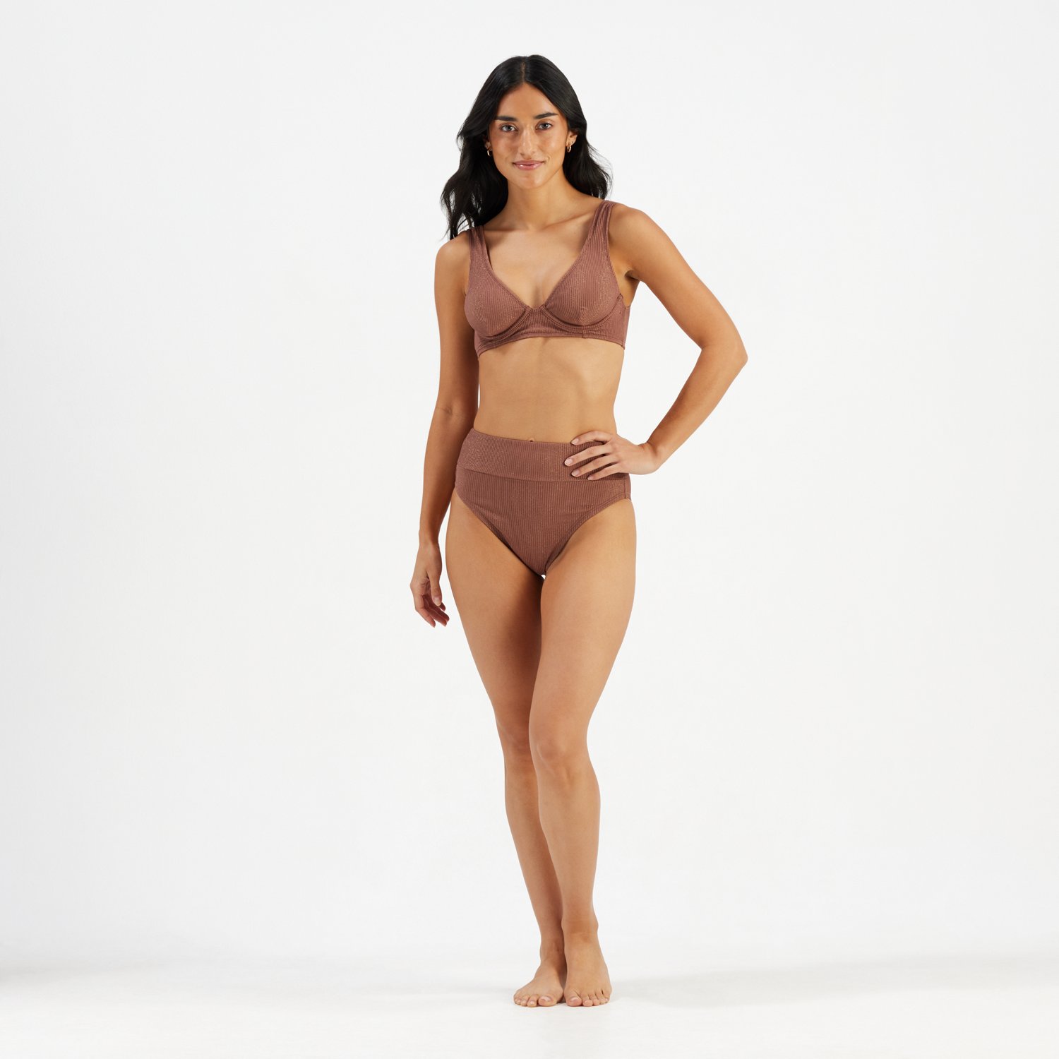 Freely Women's Lurex Rib Underwire Bralette Swim Top - view number 2