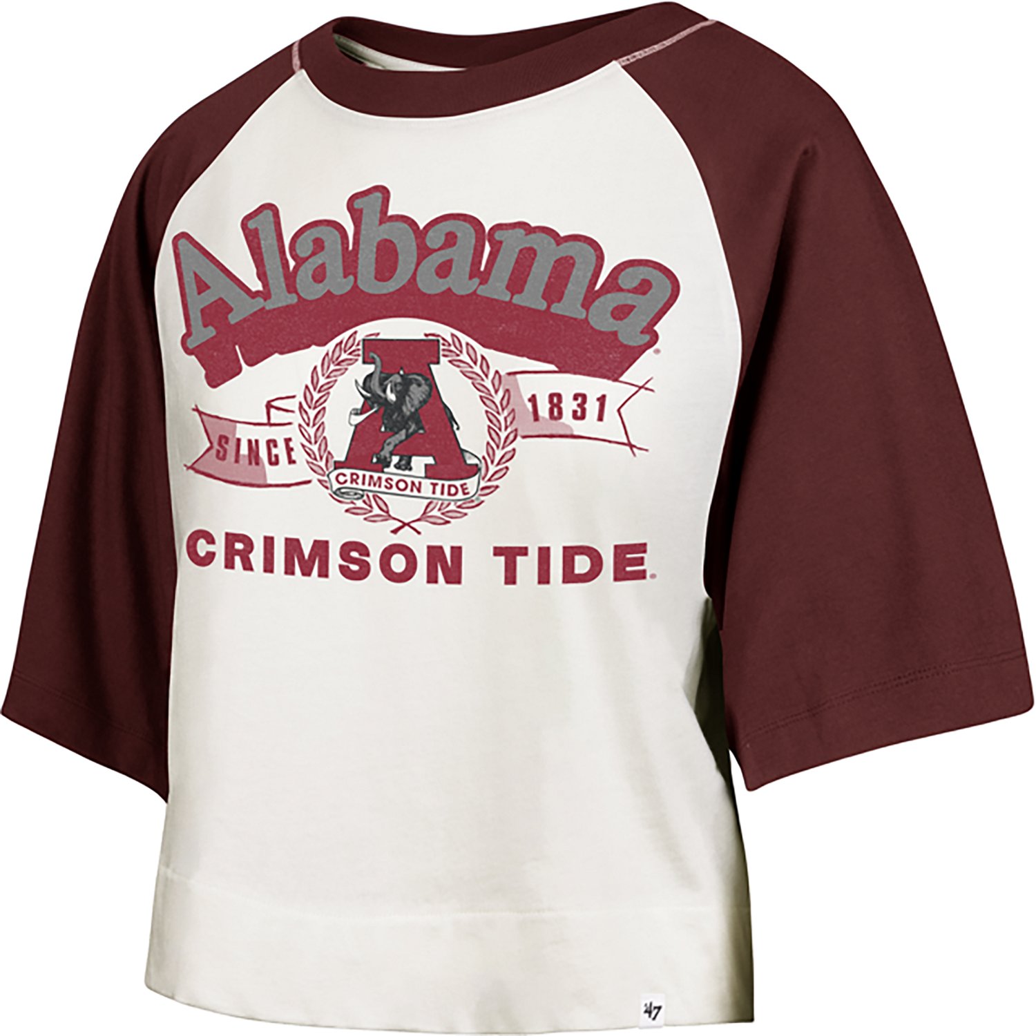 47 Women's Alabama Infield Shift Raglan Crop T-shirt