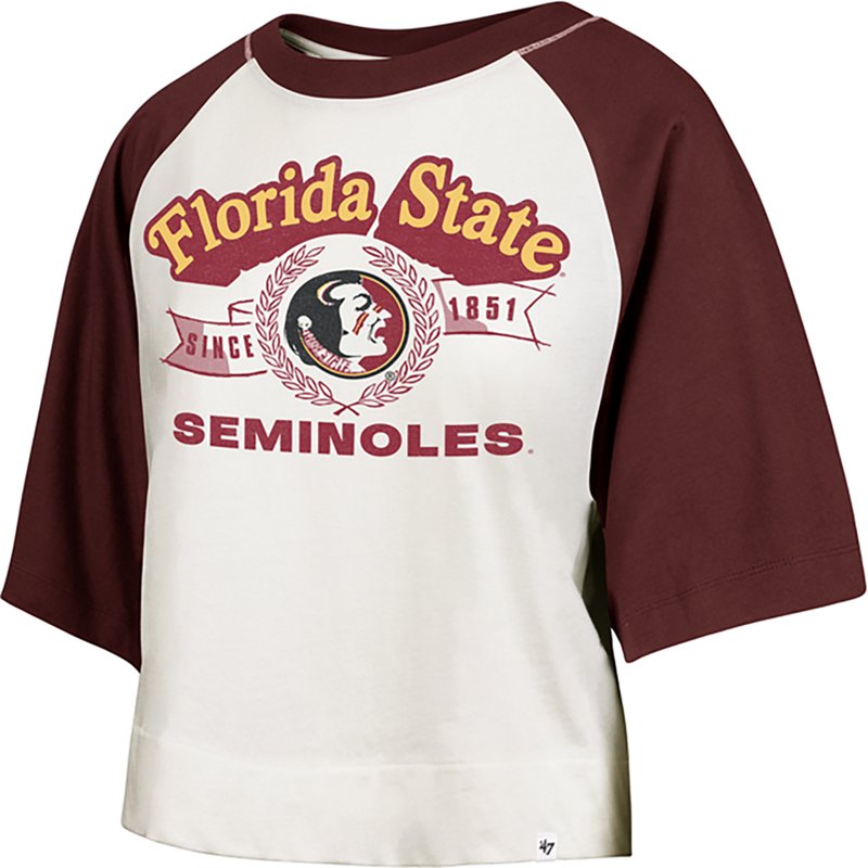 '47 Women's Florida State Seminoles Ivory Infield T-Shirt, XL, White