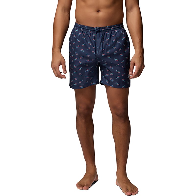 Columbia Men's PFG Rambler Water Shorts, Medium, Nocturnal Bluefin Pride