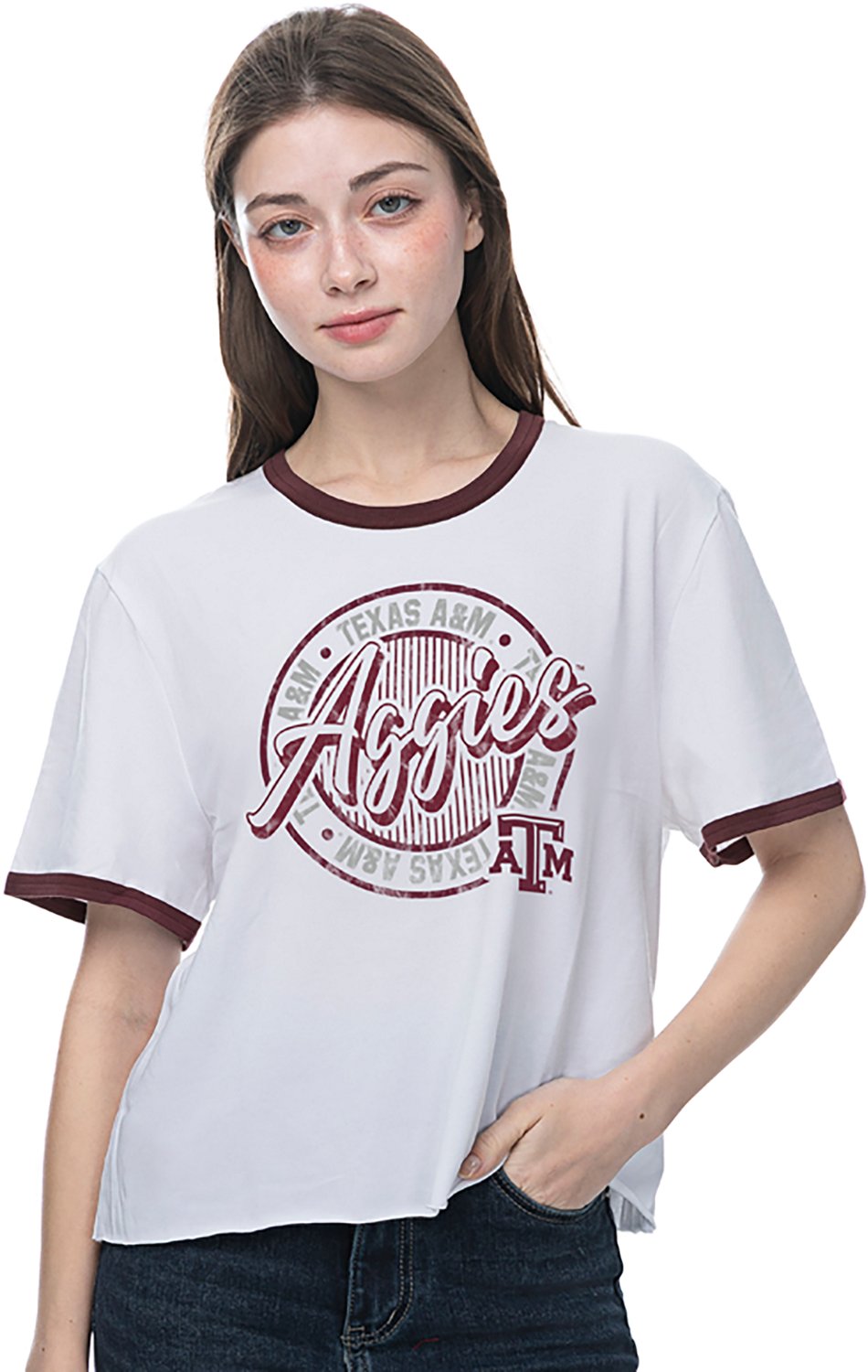 ZooZatz Women's Texas A&M Retro Logo Boxy T-shirt