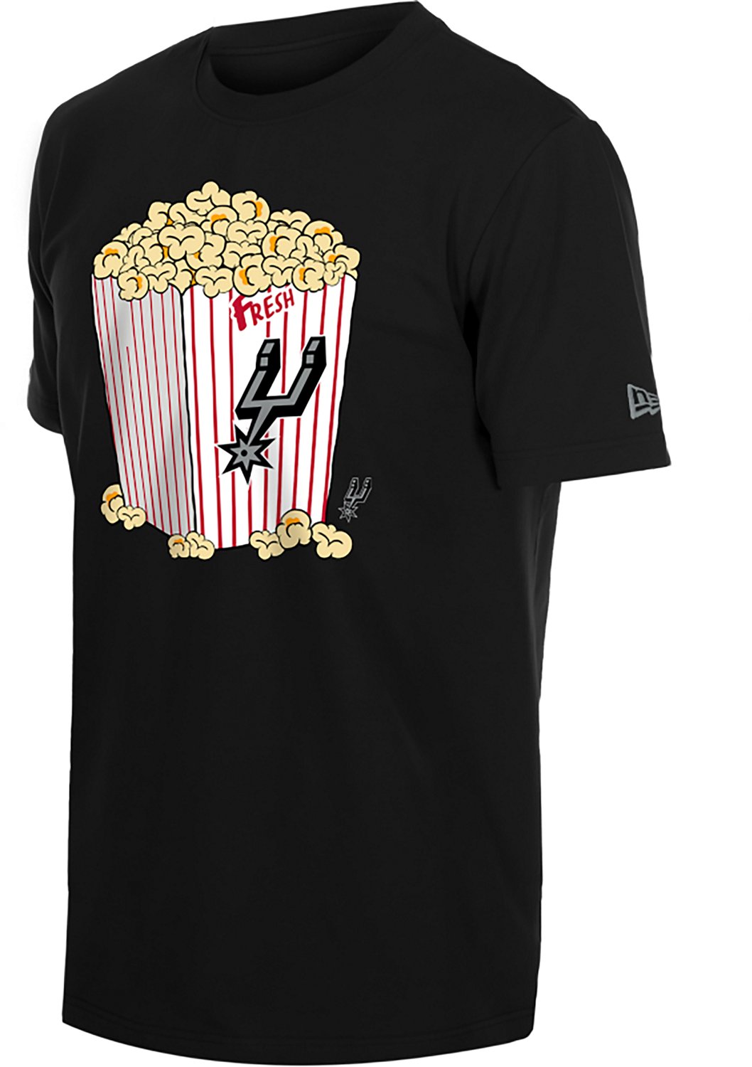 New Era Men's San Antonio Spurs Novelty Popcorn Box Short Sleeve T-shirt - view number 3