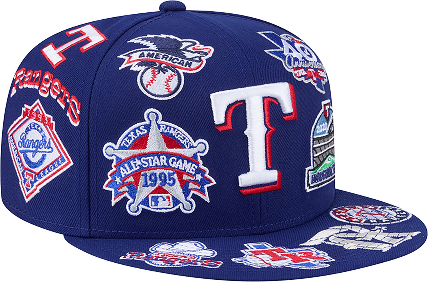New Era Men's Texas Rangers Allover Logo 9FIFTY Cap - view number 3
