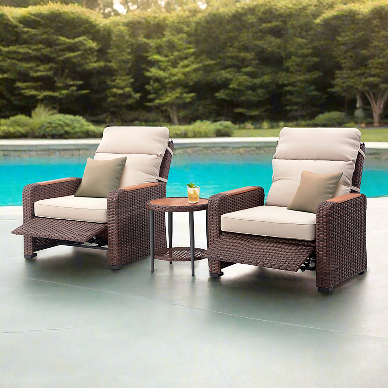 Teamson Home Wicker Recliner 3-piece Set - view number 8