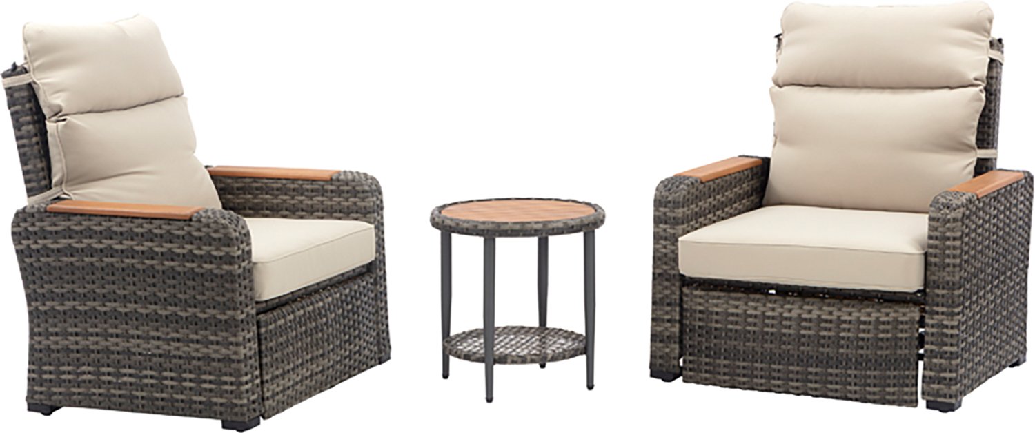 Teamson Home Wicker Recliner 3-piece Set