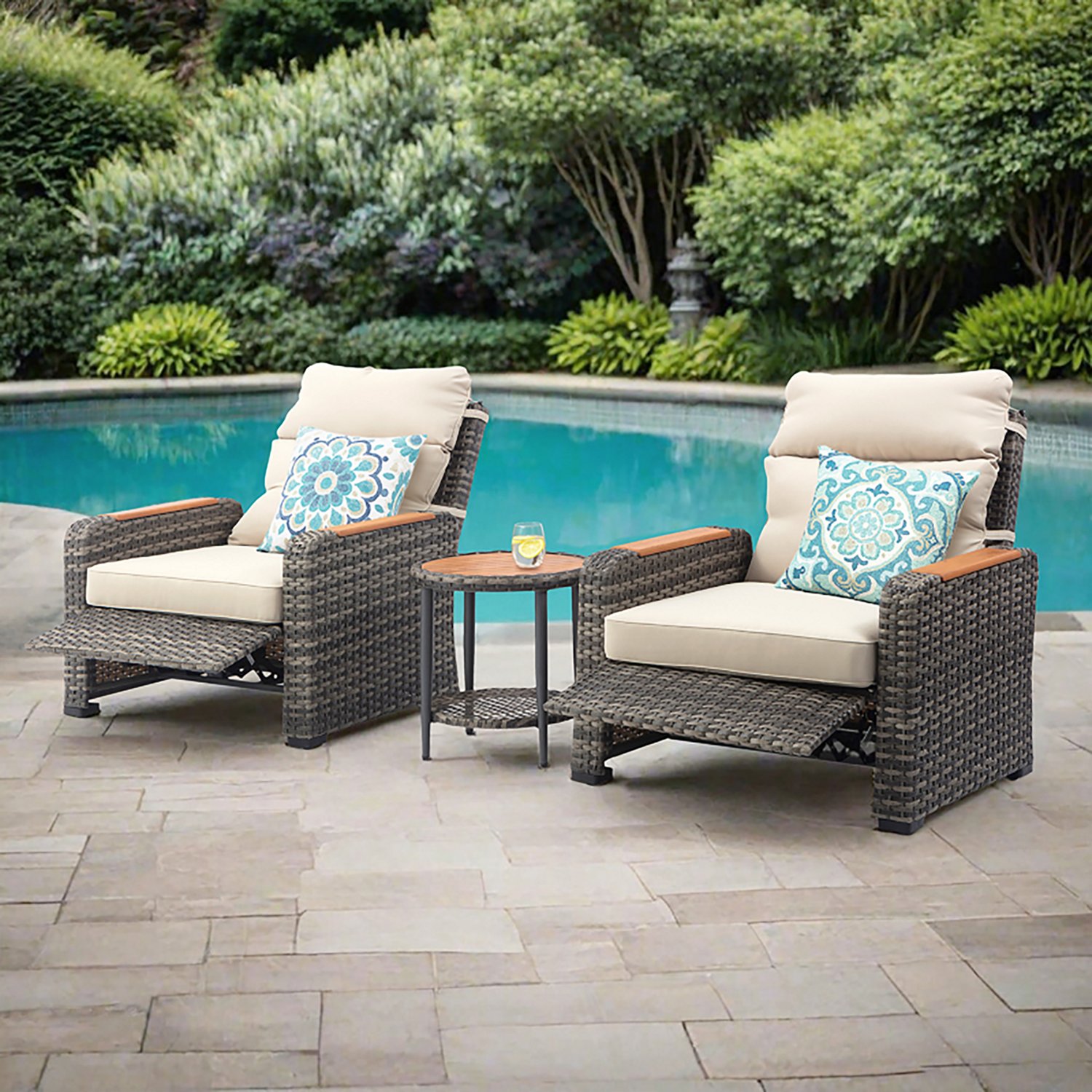 Teamson Home Wicker Recliner 3-piece Set - view number 7